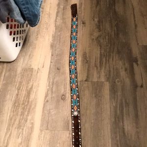 Ariat hide/beaded belt